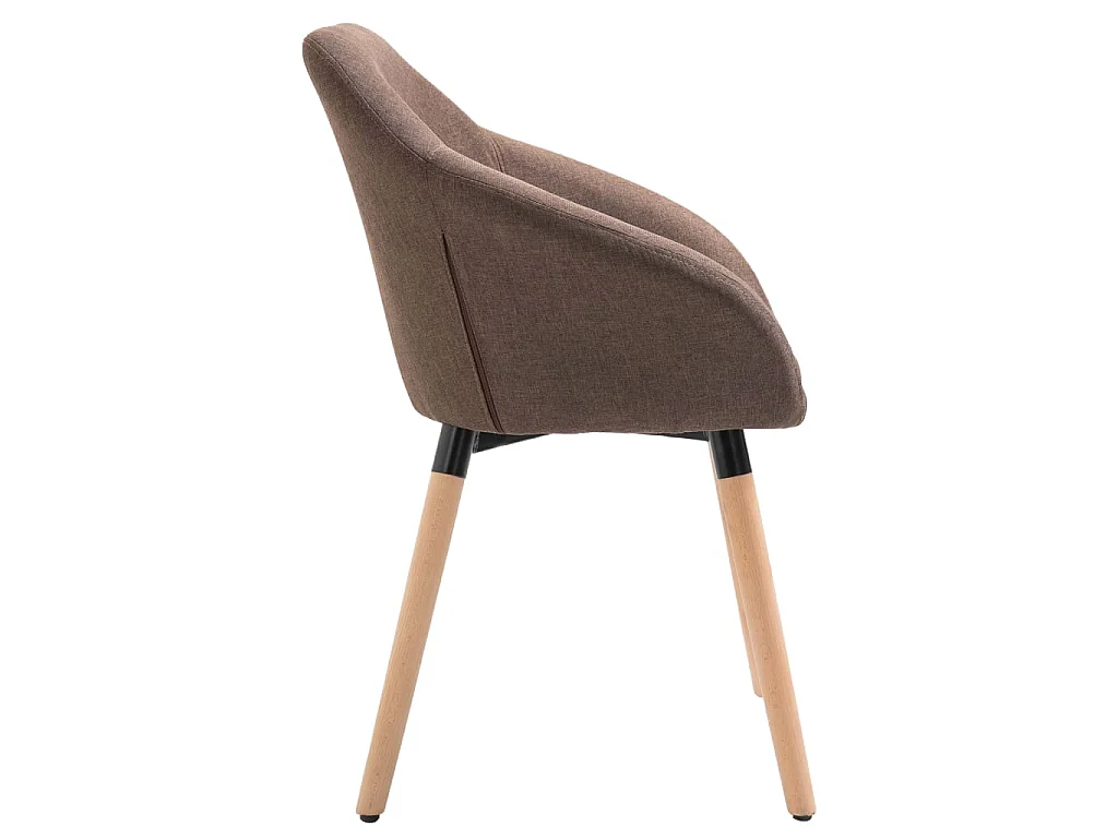 Chaises à manger lot de 4 marron tissu