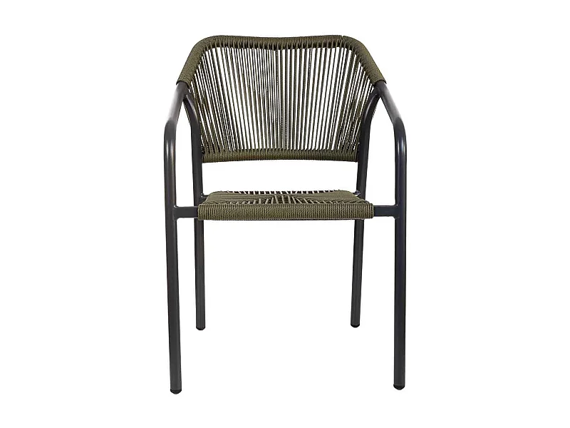 Chaise en rotin synthétique vert 56x60x80