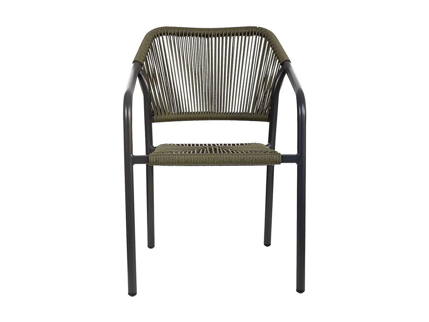 Chaise en rotin synthétique vert 56x60x80