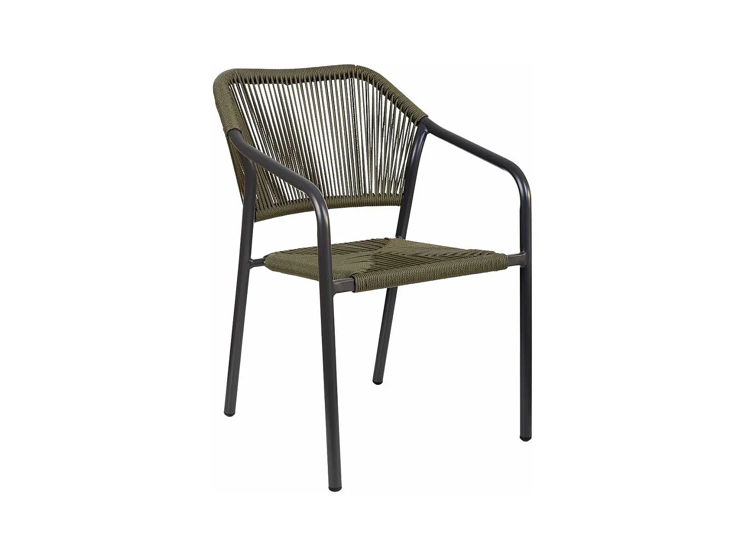 Chaise en rotin synthétique vert 56x60x80