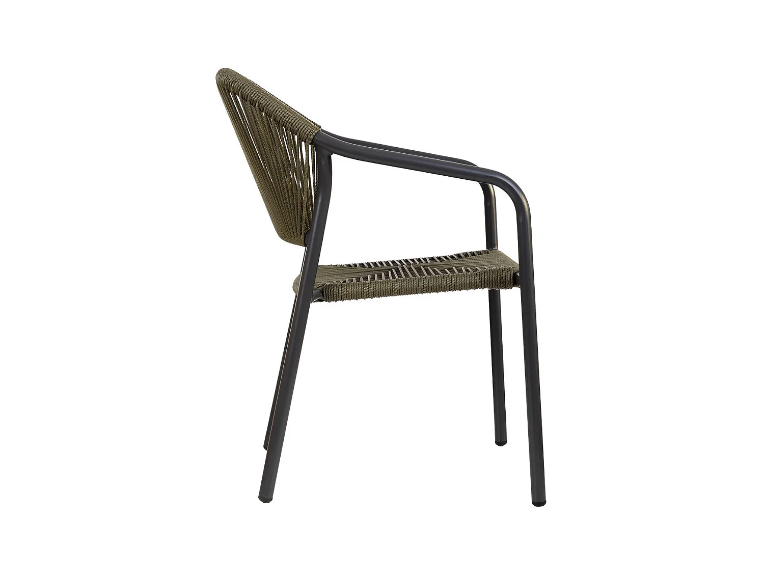 Chaise en rotin synthétique vert 56x60x80