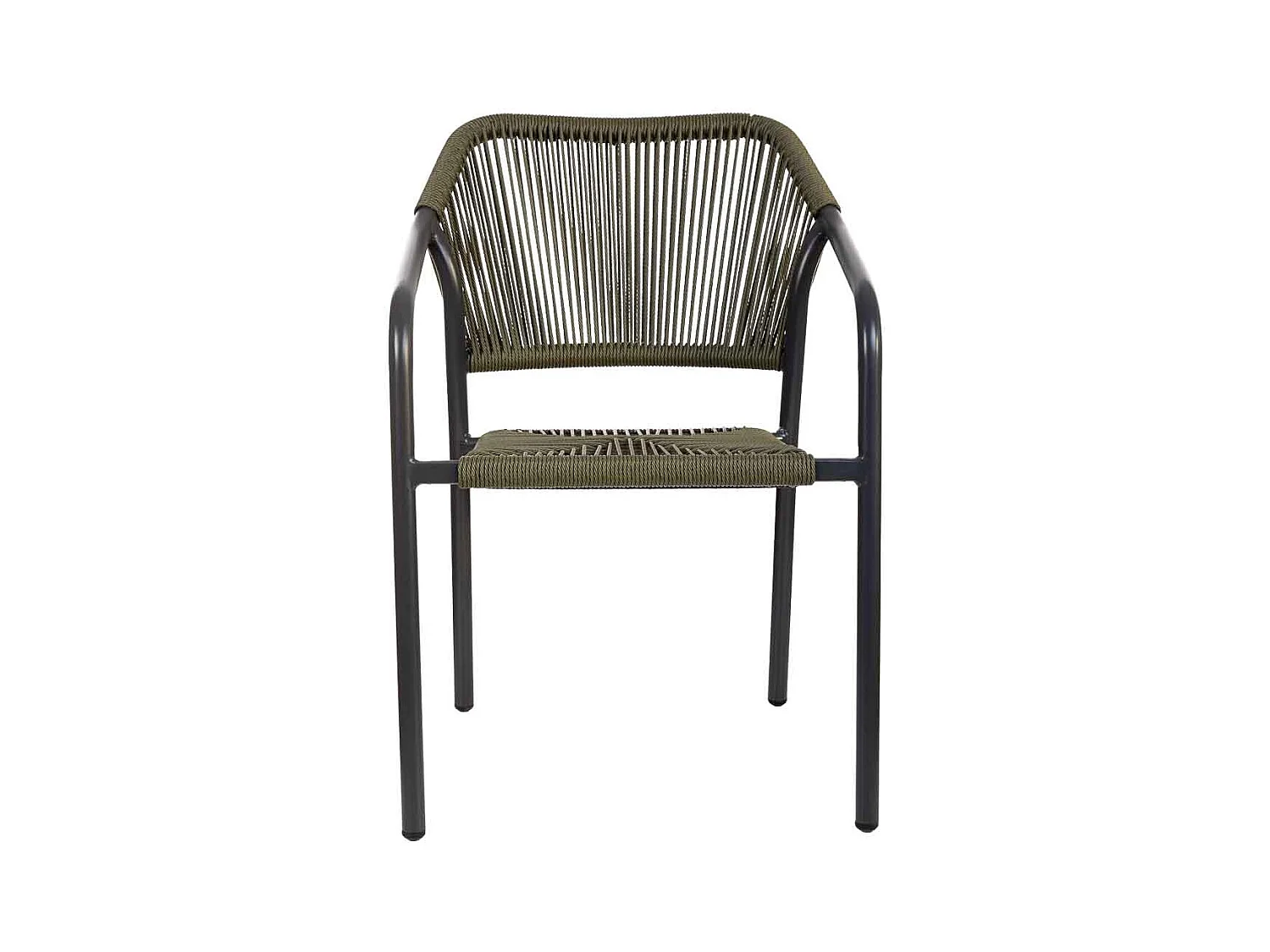 Chaise en rotin synthétique vert 56x60x80