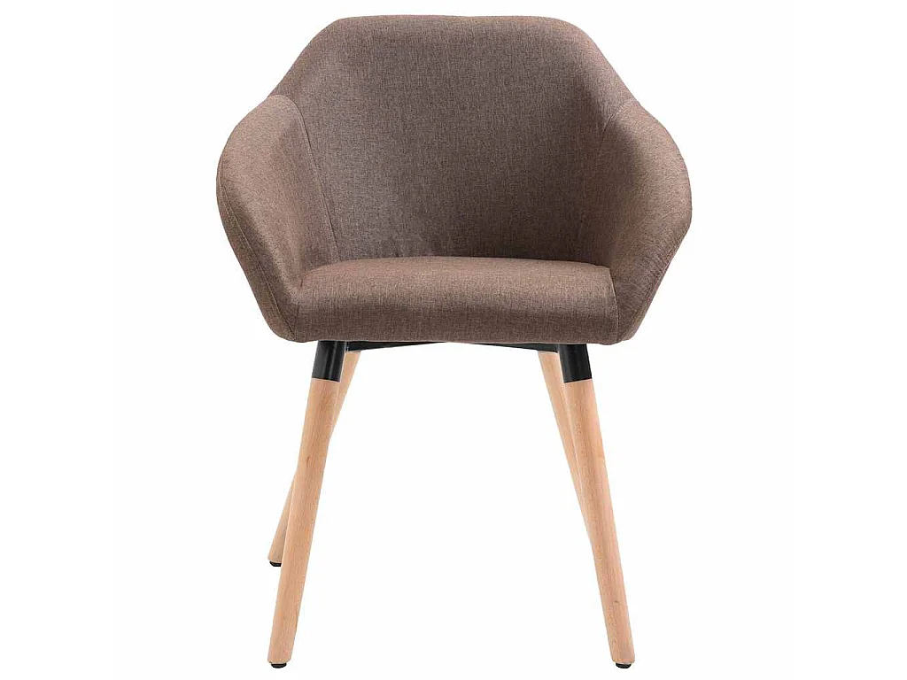Chaises à manger lot de 6 marron tissu