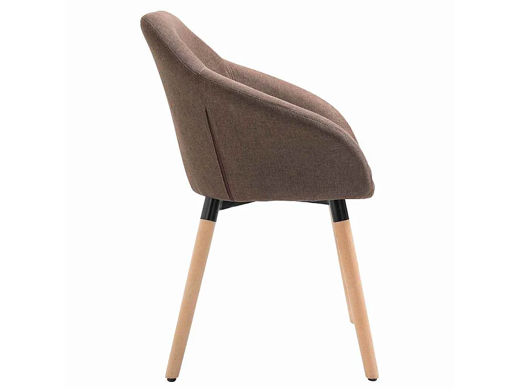 Chaises à manger lot de 6 marron tissu