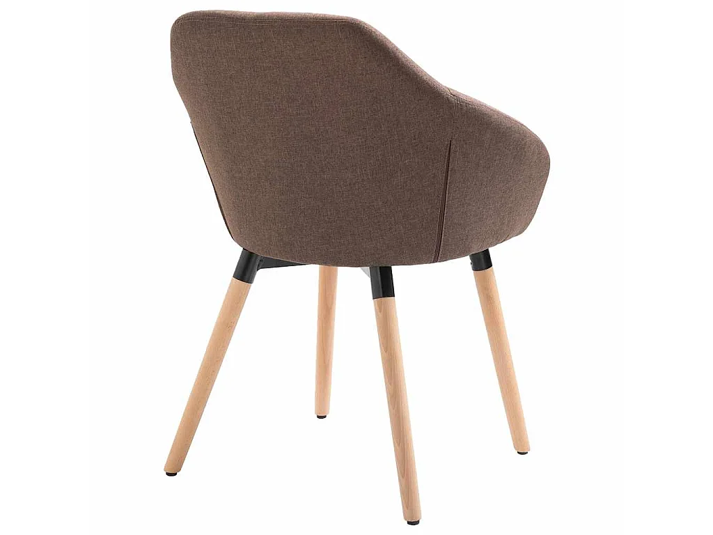 Chaises à manger lot de 6 marron tissu