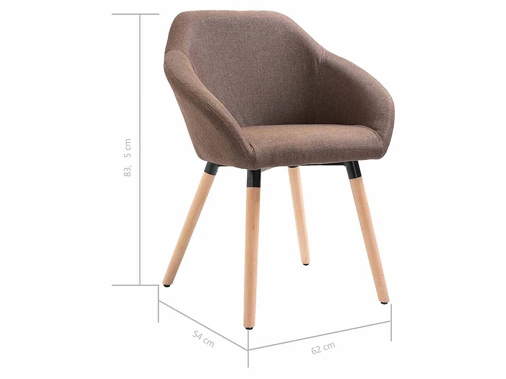 Chaises à manger lot de 6 marron tissu