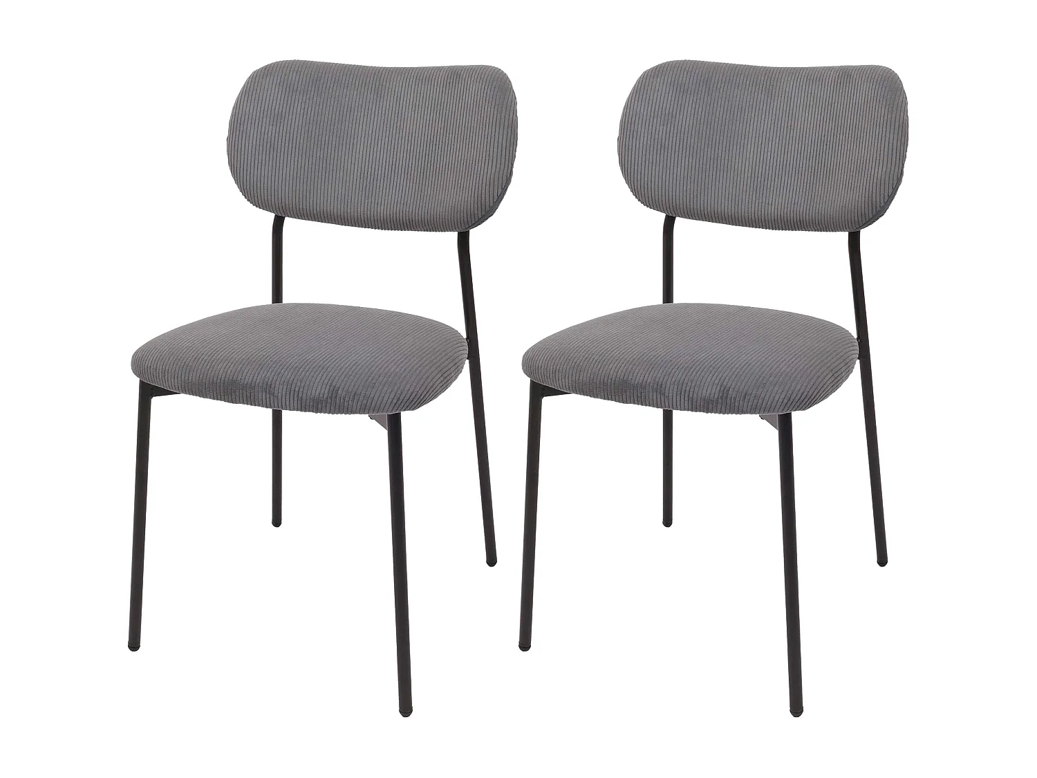 Chaise de salle à manger MCW-O26 (lot de 2),  gris foncé