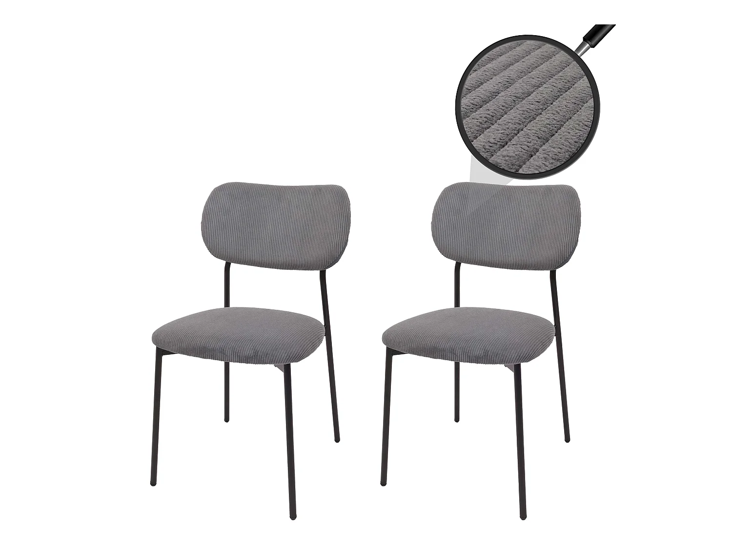 Chaise de salle à manger MCW-O26 (lot de 2),  gris foncé