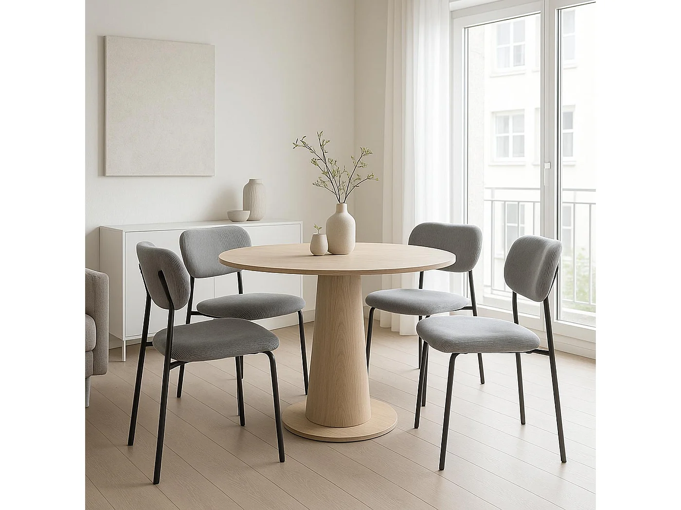 Chaise de salle à manger MCW-O26 (lot de 2),  gris foncé