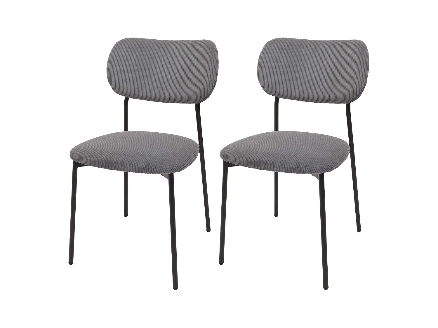 Chaise de salle à manger MCW-O26 (lot de 2),  gris foncé