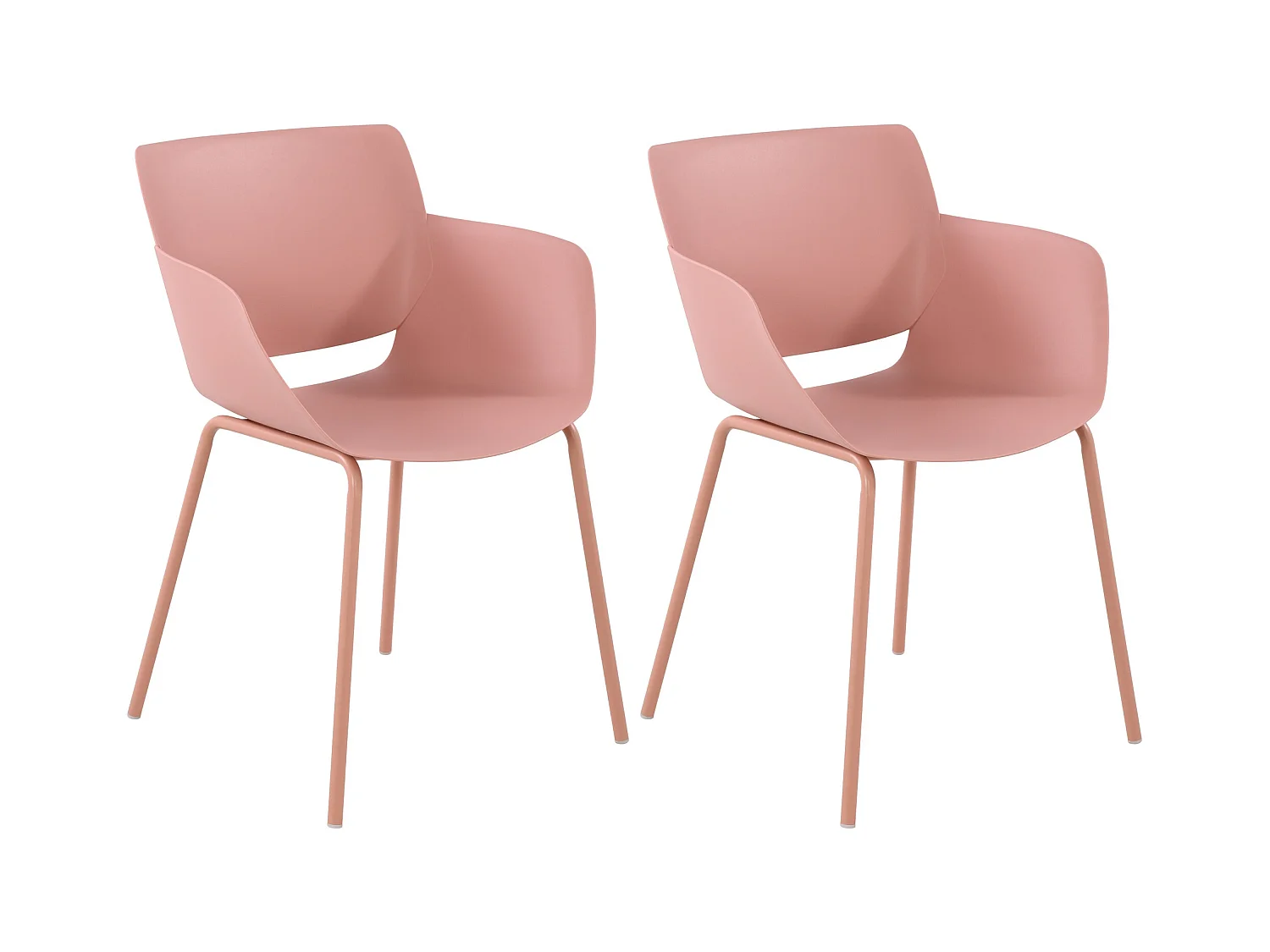 Lot de 2  chaise salle à manger - Plastique - Rose - Alpena