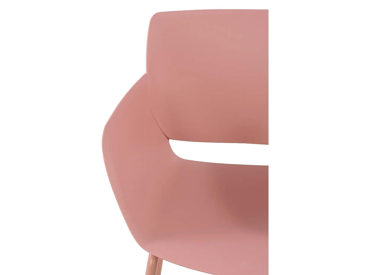 Lot de 2  chaise salle à manger - Plastique - Rose - Alpena