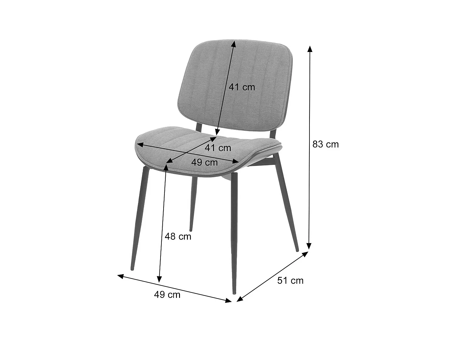 Chaise de salle à manger MCW-O44 (lot de 2),  aspect noyer, gris clair