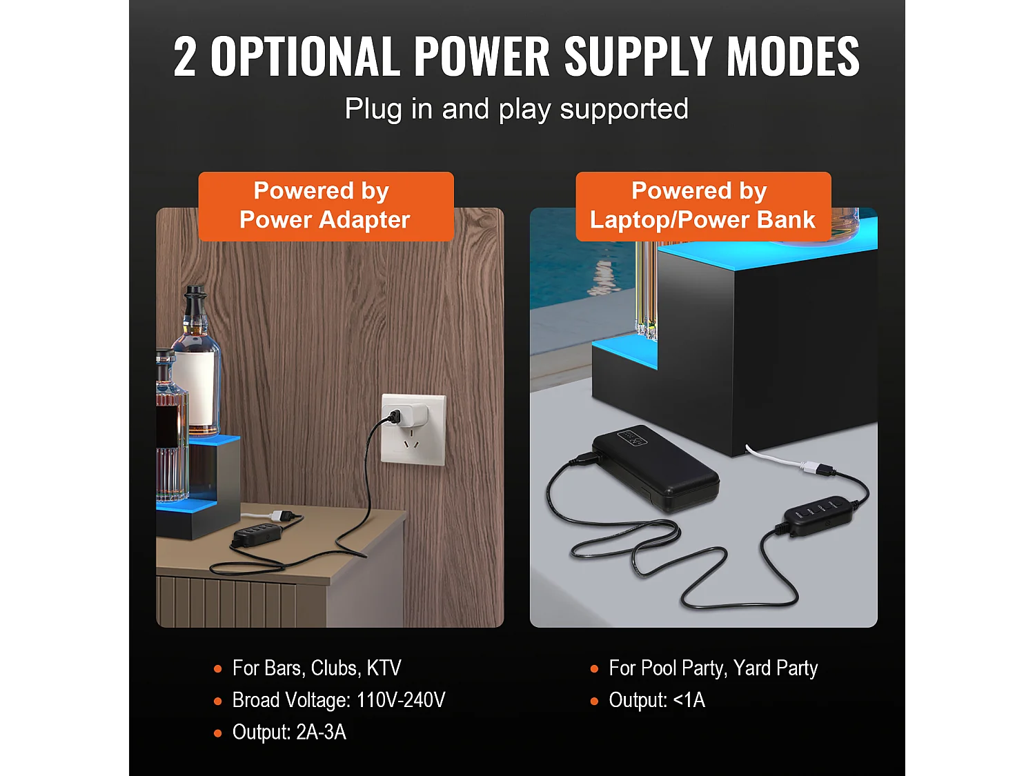 Présentoir à Bouteilles d'Alcool Éclairé à LED SucceBuy, Étagère de Bar, 76,1 cm, 2 Étapes