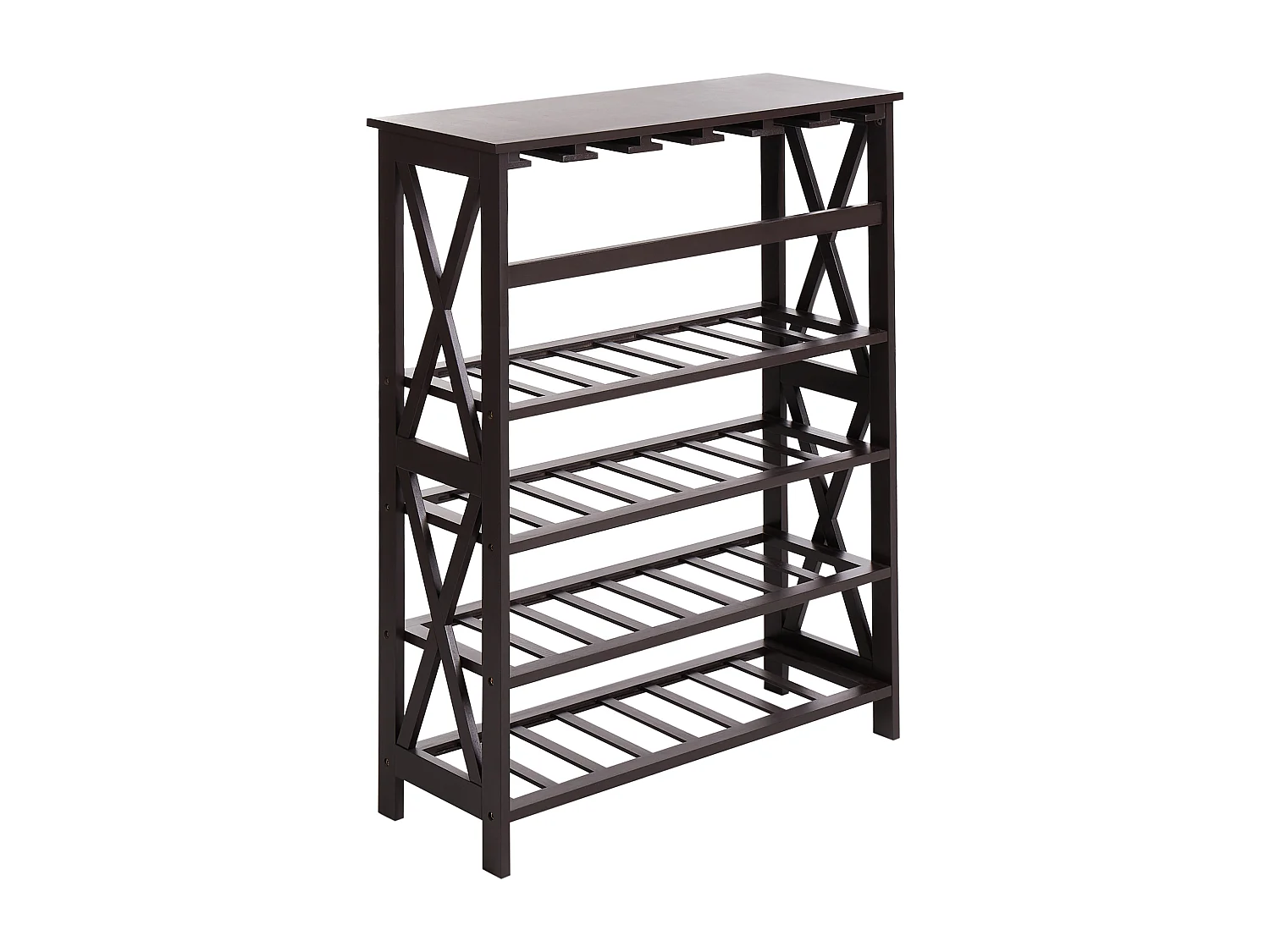 Stojak na wino ROTHESAY Ciemnobrązowy