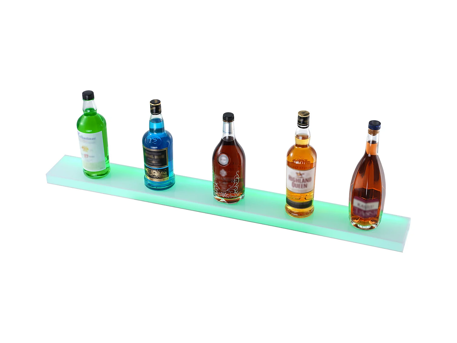 Présentoir à Bouteilles d'Alcool Éclairé à LED SucceBuy, Étagère Murale de Bar pour la Maison, 101,6 cm, 1 Étape