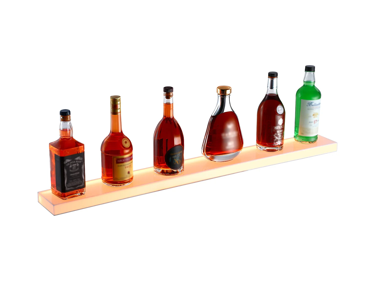 Présentoir à Bouteilles d'Alcool Éclairé à LED SucceBuy, Étagère Murale de Bar pour la Maison, 101,6 cm, 1 Étape