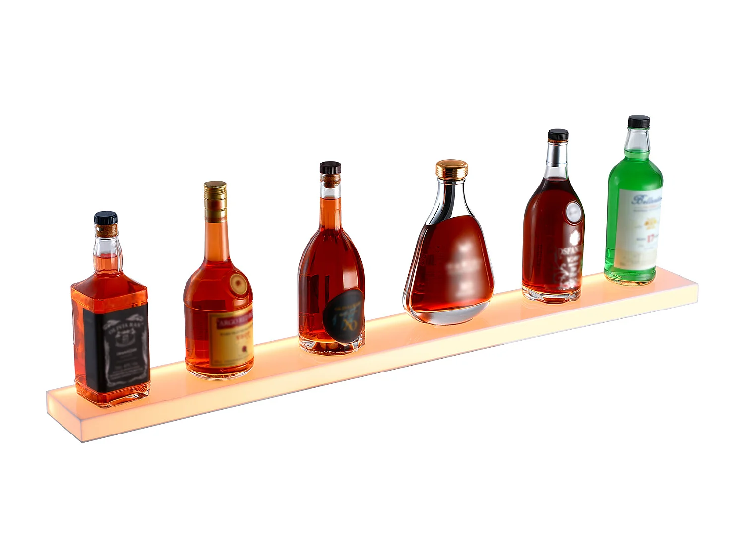 Présentoir à Bouteilles d'Alcool Éclairé à LED SucceBuy, Étagère Murale de Bar pour la Maison, 101,6 cm, 1 Étape