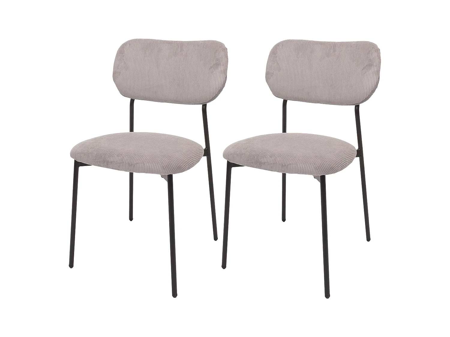 Chaise de salle à manger MCW-O26 (lot de 2),  gris clair