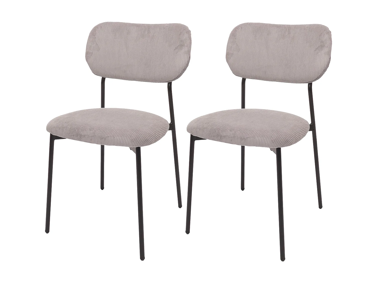 Chaise de salle à manger MCW-O26 (lot de 2),  gris clair