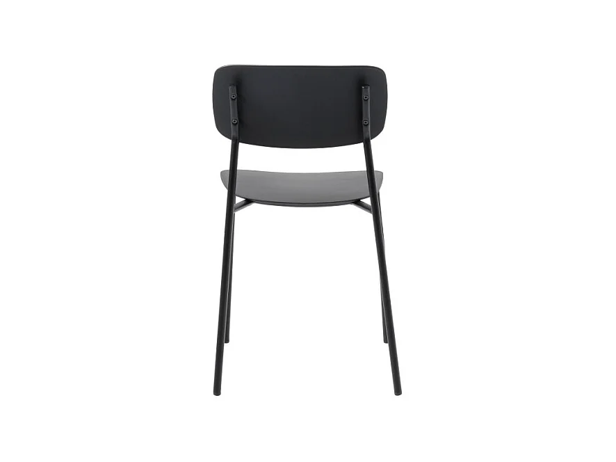 Elin - Lot de 4 chaises en plastique et métal - Noir