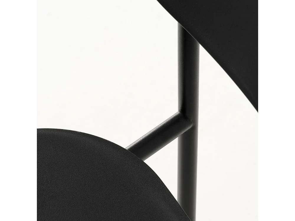 Elin - Lot de 4 chaises en plastique et métal - Noir