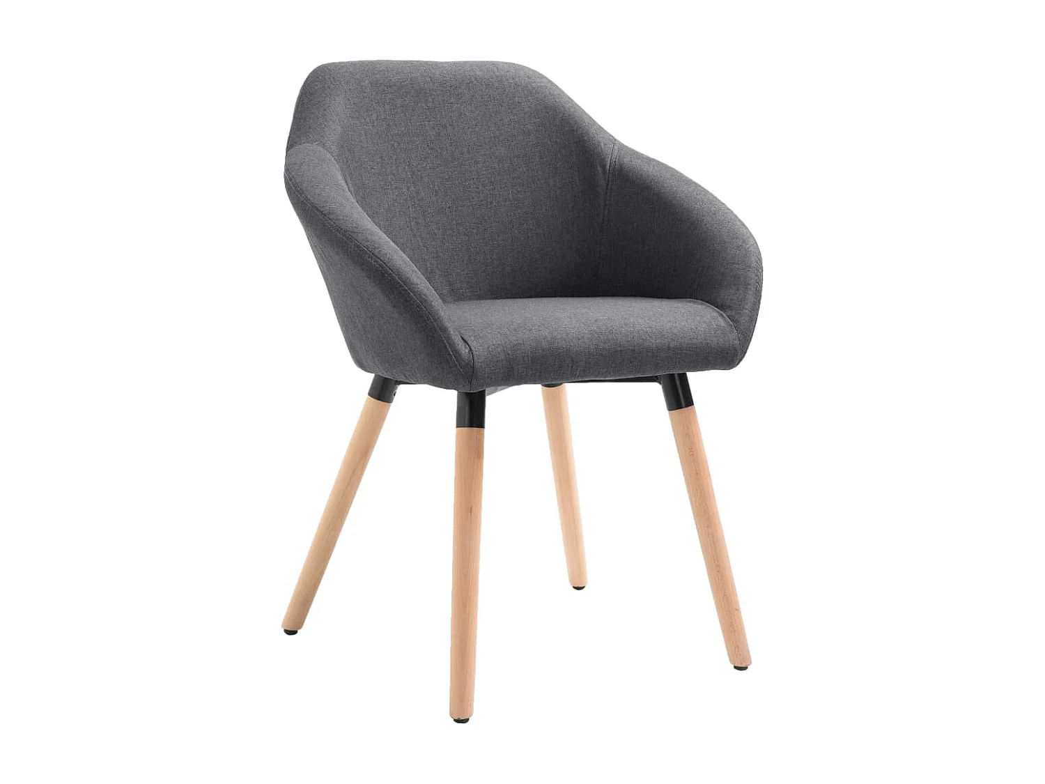 Chaises à manger lot de 4 gris foncé tissu