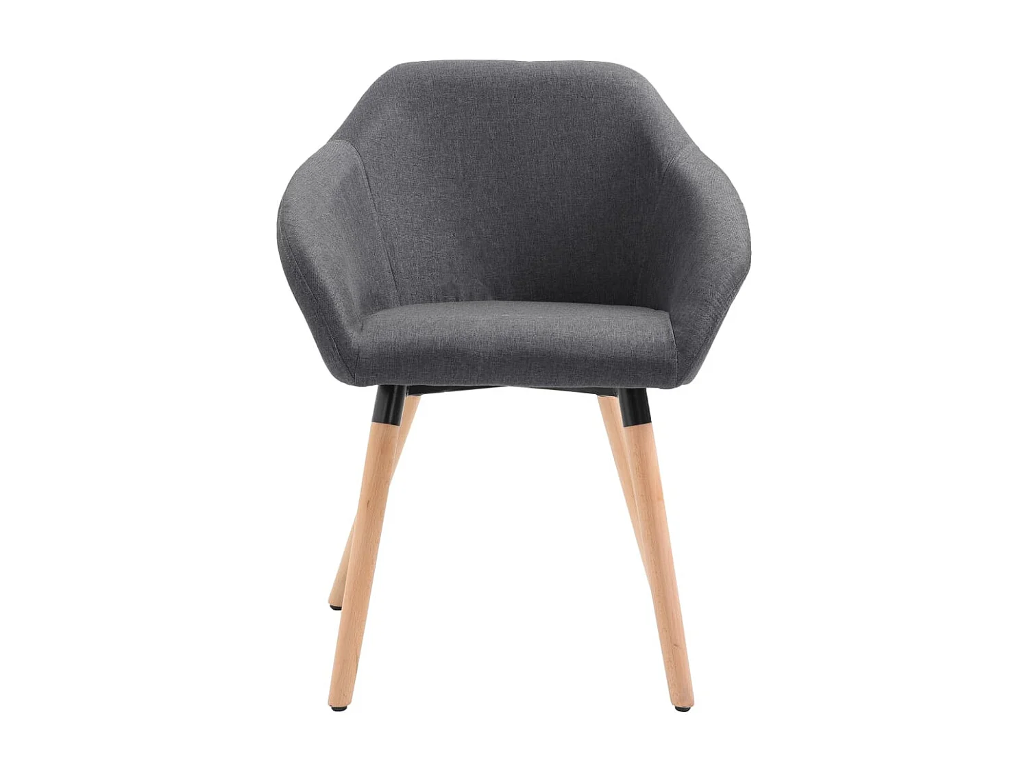 Chaises à manger lot de 4 gris foncé tissu