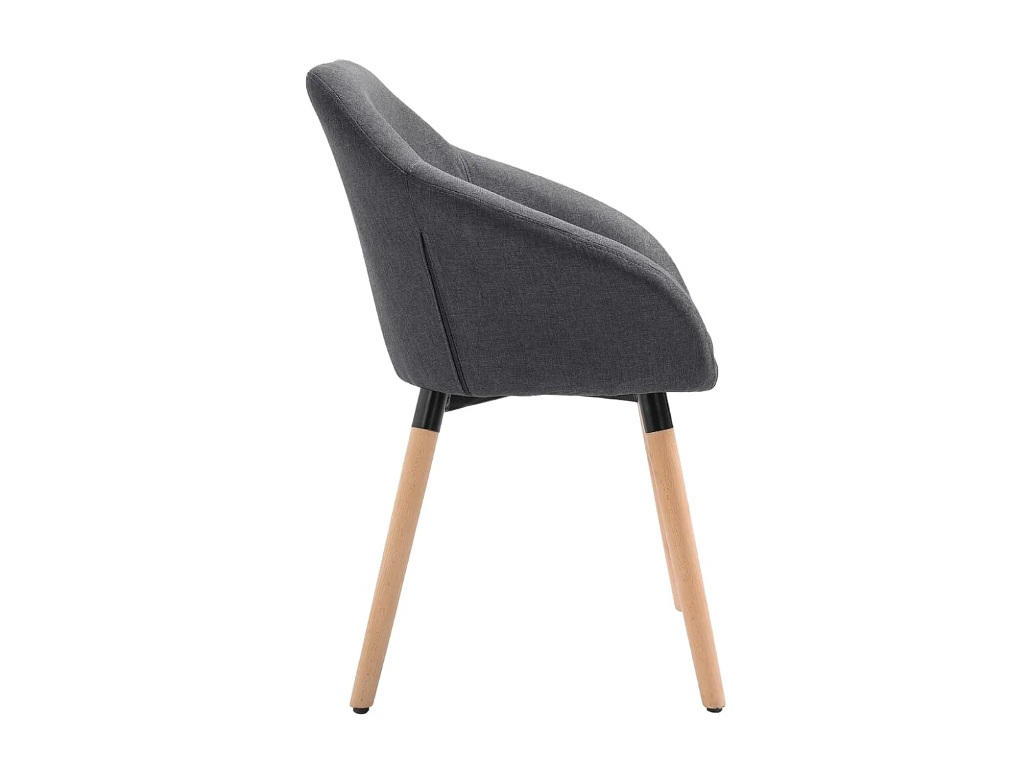 Chaises à manger lot de 4 gris foncé tissu