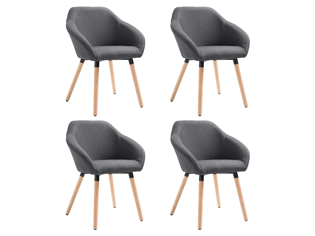 Sillas de comedor giratorias 4 unidades tela gris oscuro