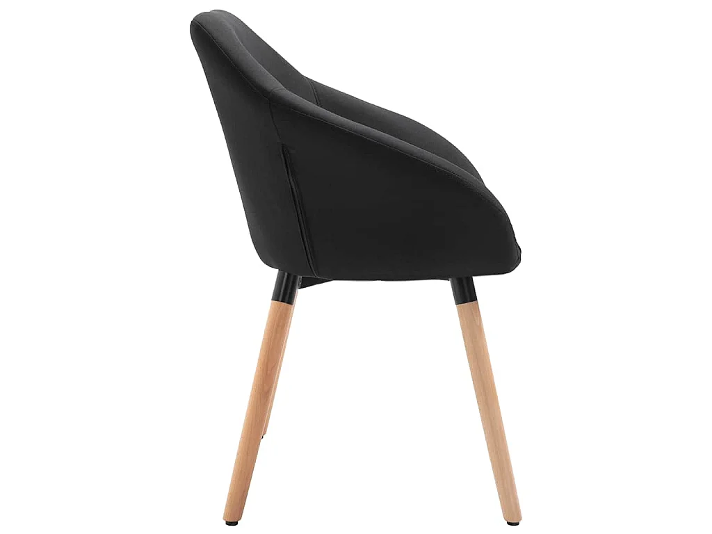 Chaises à manger lot de 4 noir tissu