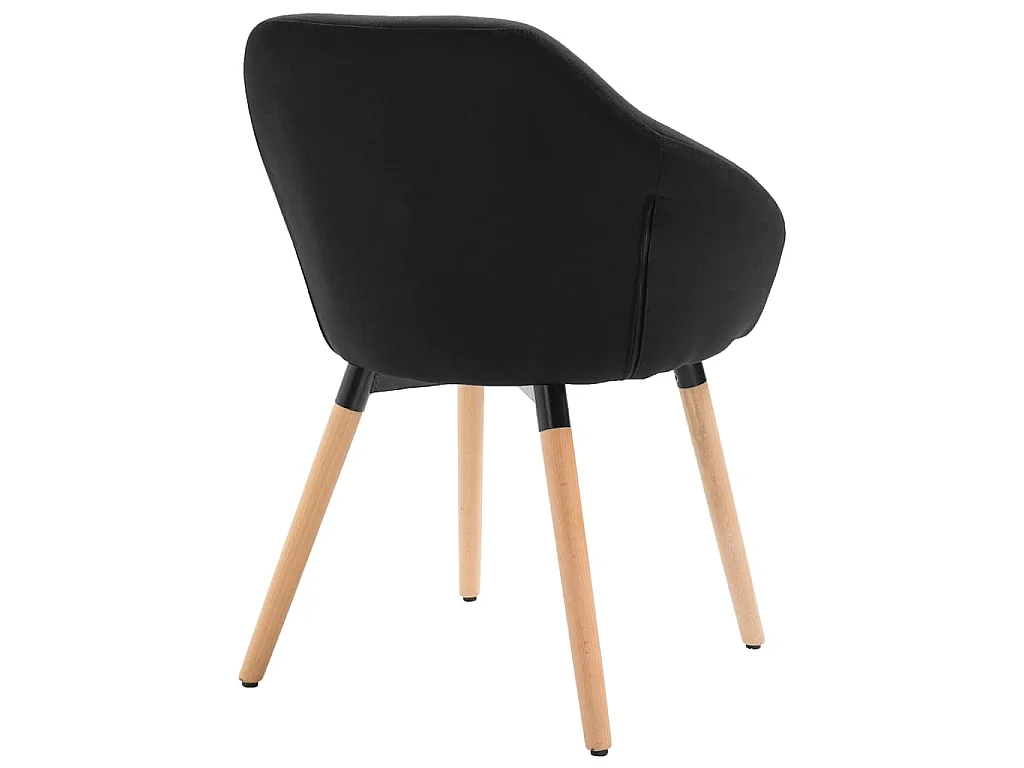 Chaises à manger lot de 4 noir tissu