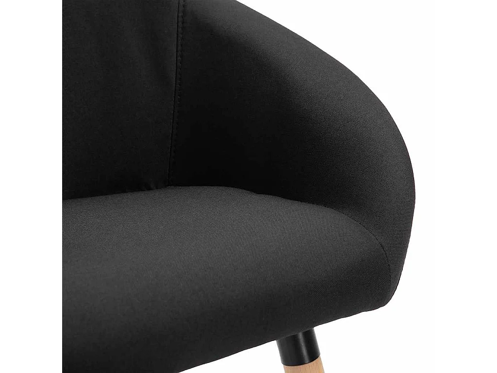 Chaises à manger lot de 4 noir tissu