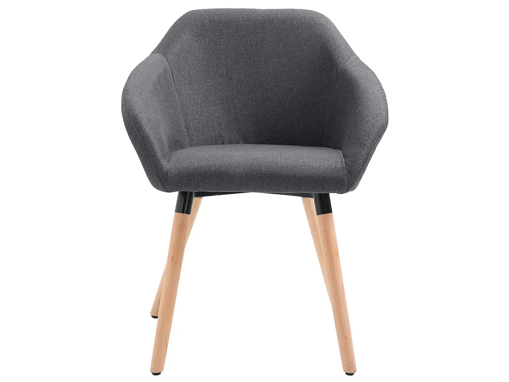 Sillas de comedor 6 unidades tela gris oscuro