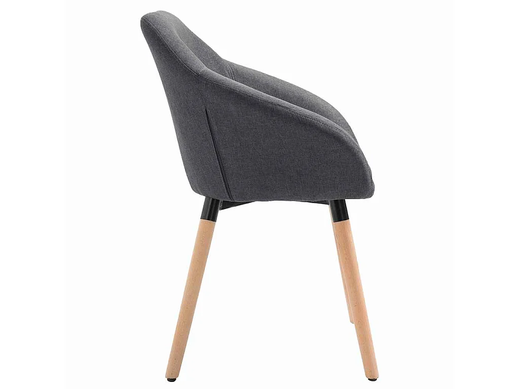 Eetkamerstoelen 6 st stof donkergrijs