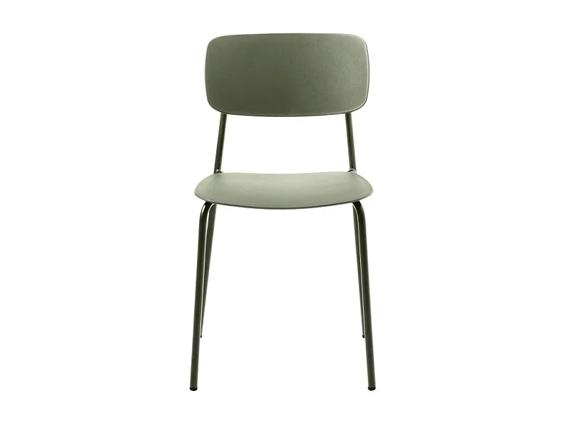 Elin - Lot de 4 chaises en plastique et métal - Vert