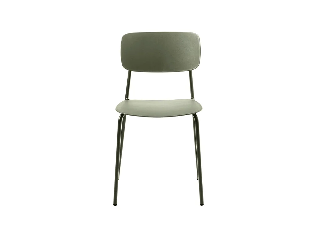 Elin - Lot de 4 chaises en plastique et métal - Vert