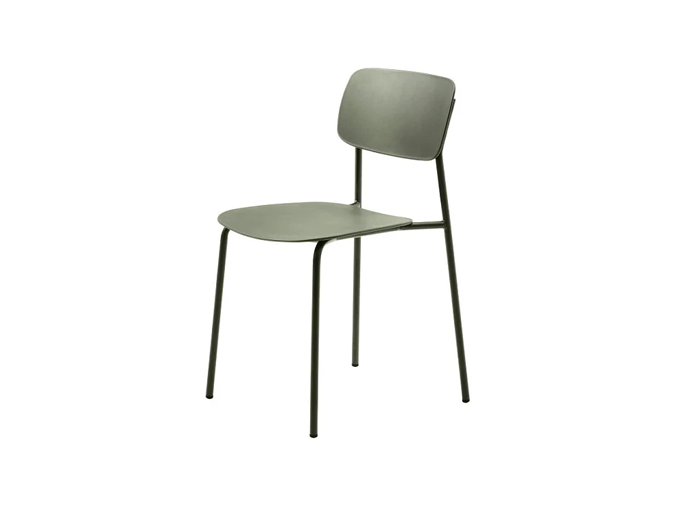 Elin - Lot de 4 chaises en plastique et métal - Vert