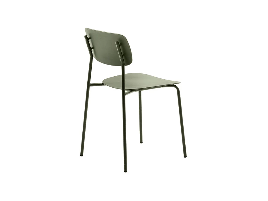 Elin - Lot de 4 chaises en plastique et métal - Vert