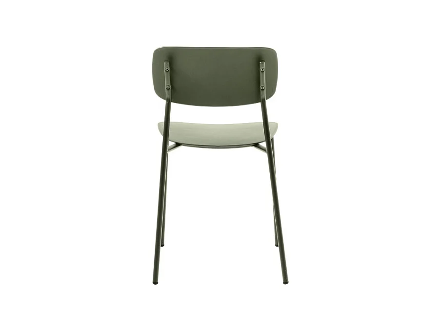Elin - Lot de 4 chaises en plastique et métal - Vert