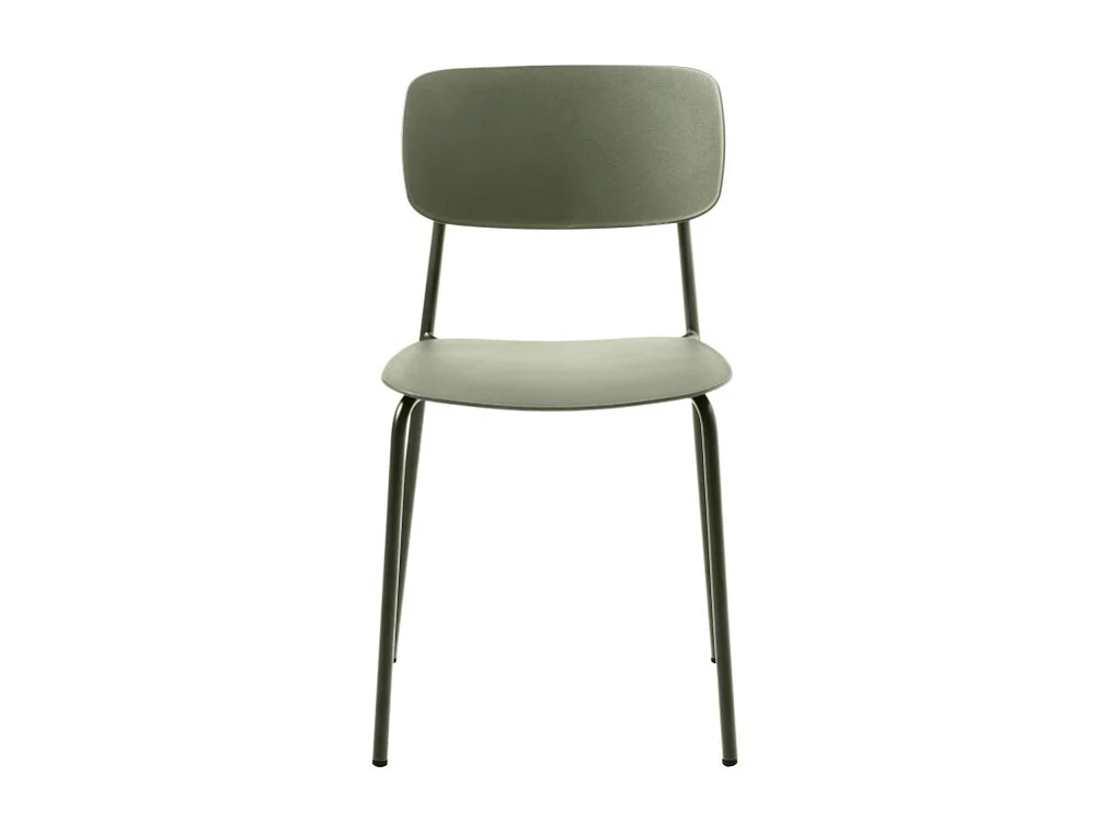 Elin - Lot de 4 chaises en plastique et métal - Vert