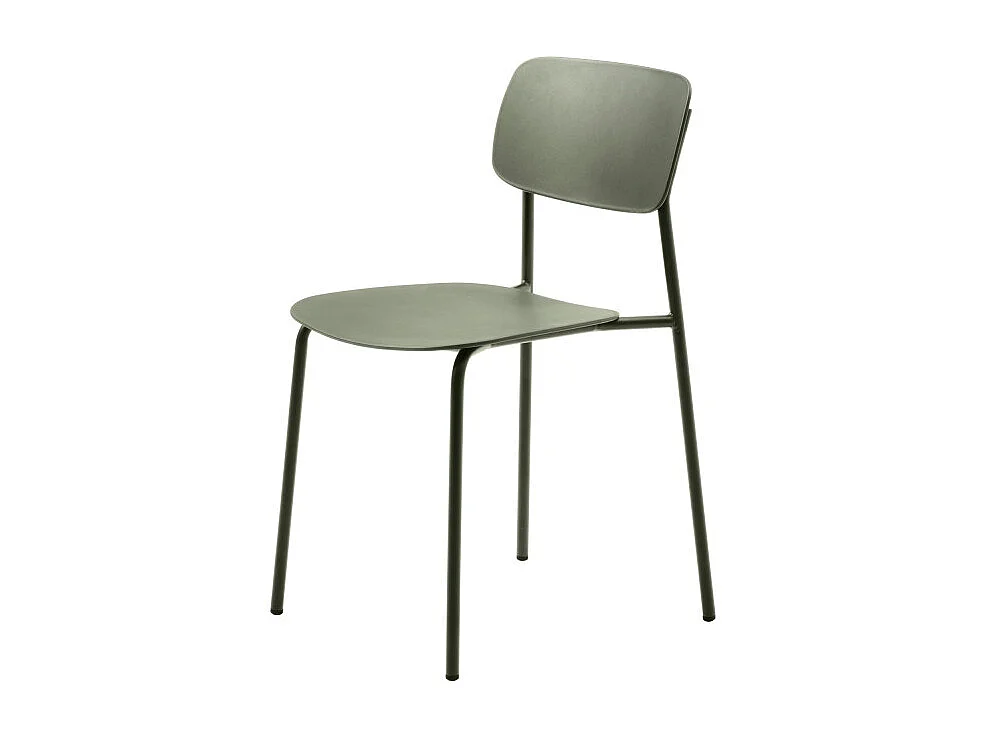 Elin - Lot de 4 chaises en plastique et métal - Vert