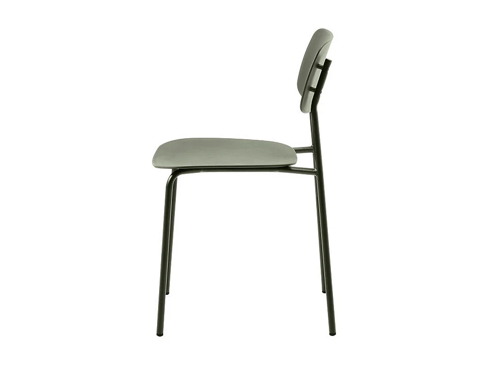 Elin - Lot de 4 chaises en plastique et métal - Vert