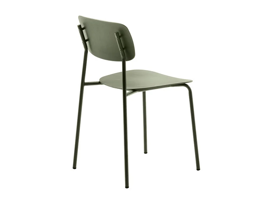 Elin - Lot de 4 chaises en plastique et métal - Vert
