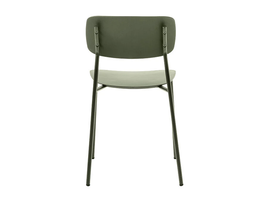 Elin - Lot de 4 chaises en plastique et métal - Vert