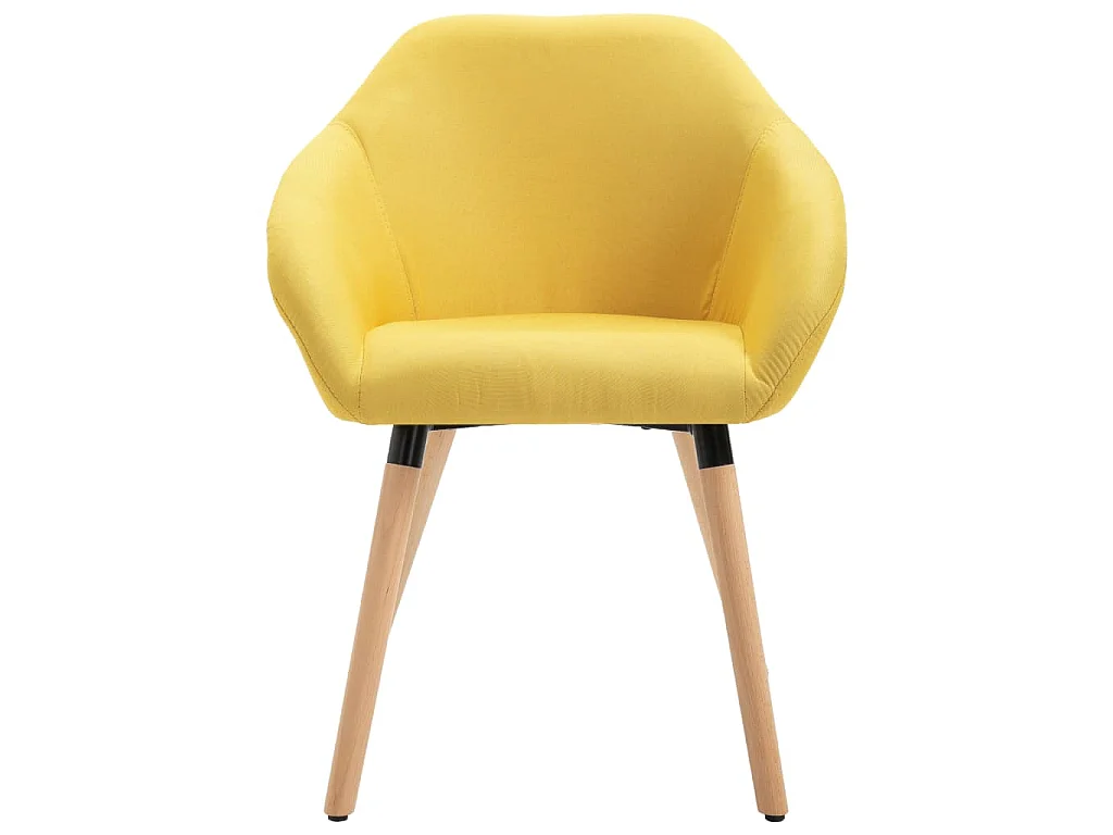Chaises à manger lot de 4 jaune tissu