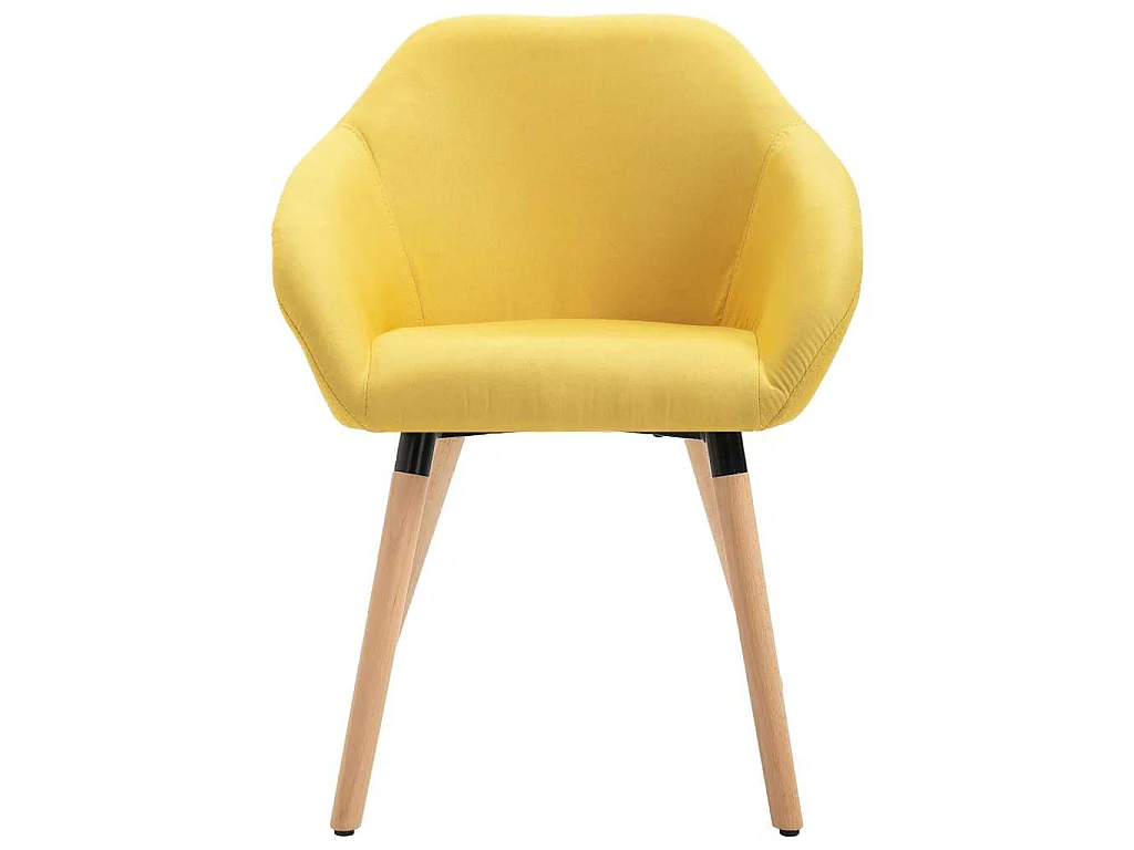 Chaises à manger lot de 4 jaune tissu