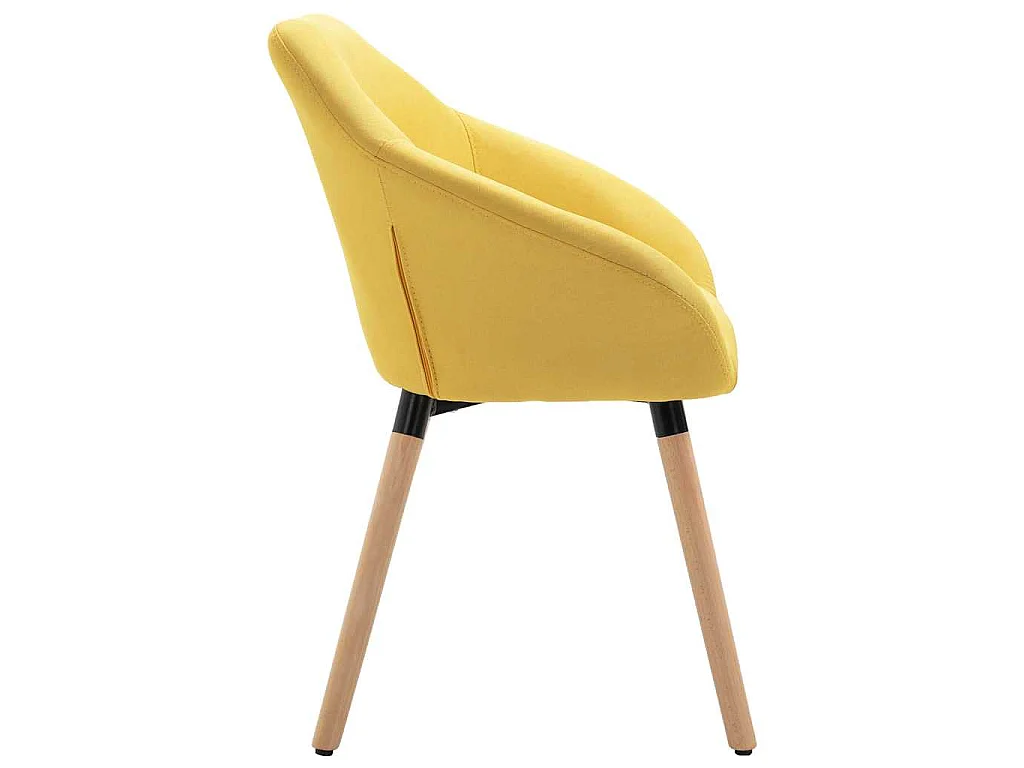 Chaises à manger lot de 4 jaune tissu