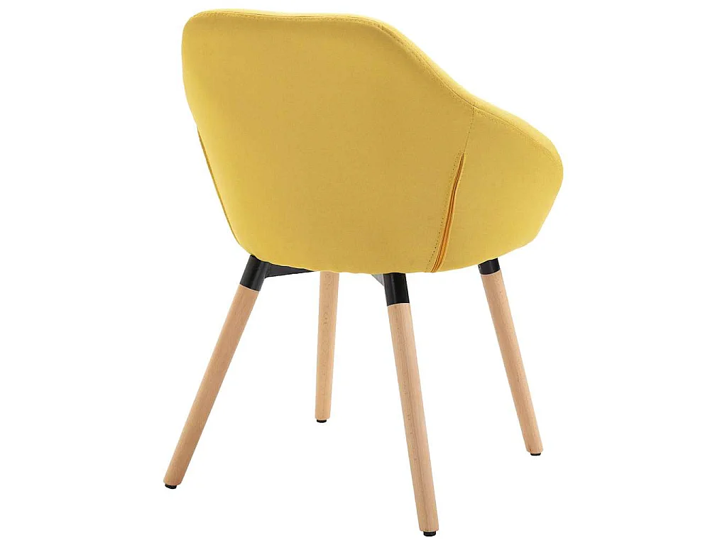 Chaises à manger lot de 4 jaune tissu