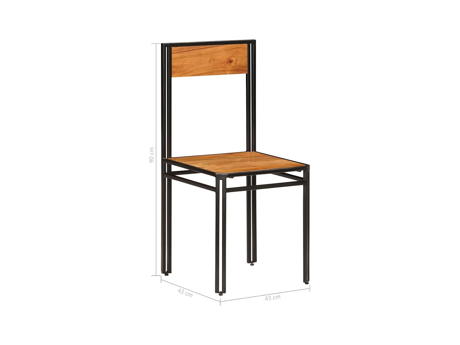 Chaises à manger lot de 6 bois d'acacia massif